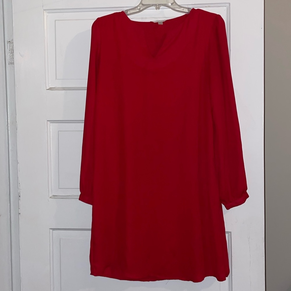 Red long sleeve dress
